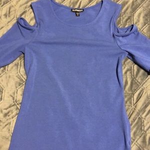 Bluish Purple Express Cold Shoulder Top